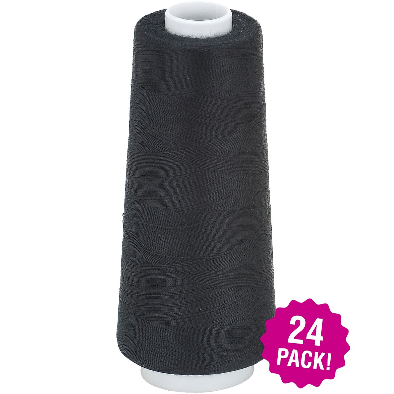 Multipack of 24 - Coats Surelock Overlock Thread 3,000yd-Black